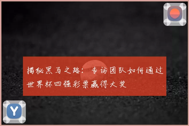 揭秘黑马之路:专访团队如何通过世界杯四强彩票赢得大奖